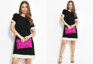 Vestido Preto em Malha de Viscose