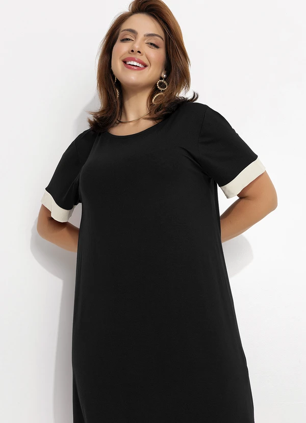 Quintess - Vestido Preto em Malha de Viscose 10