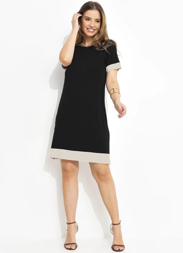 Quintess - Vestido Preto em Malha de Viscose 3