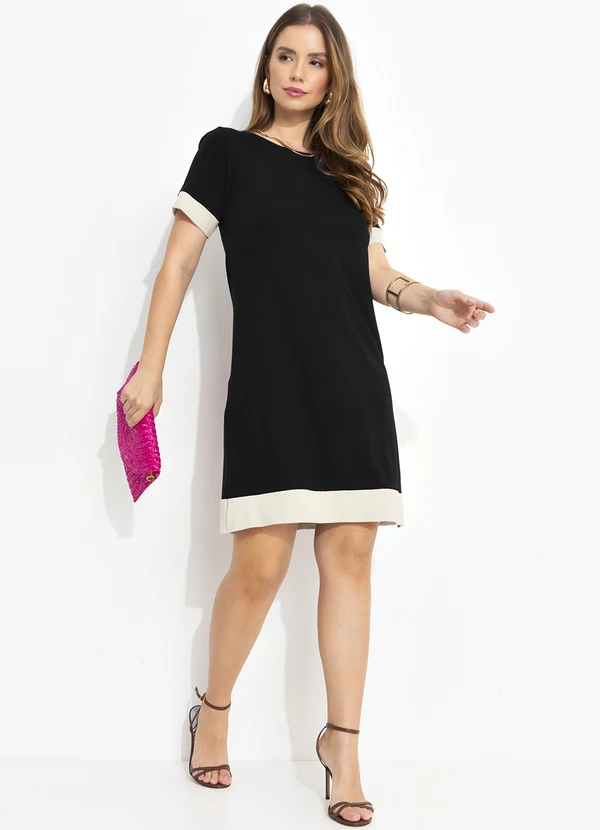 Quintess - Vestido Preto em Malha de Viscose 4