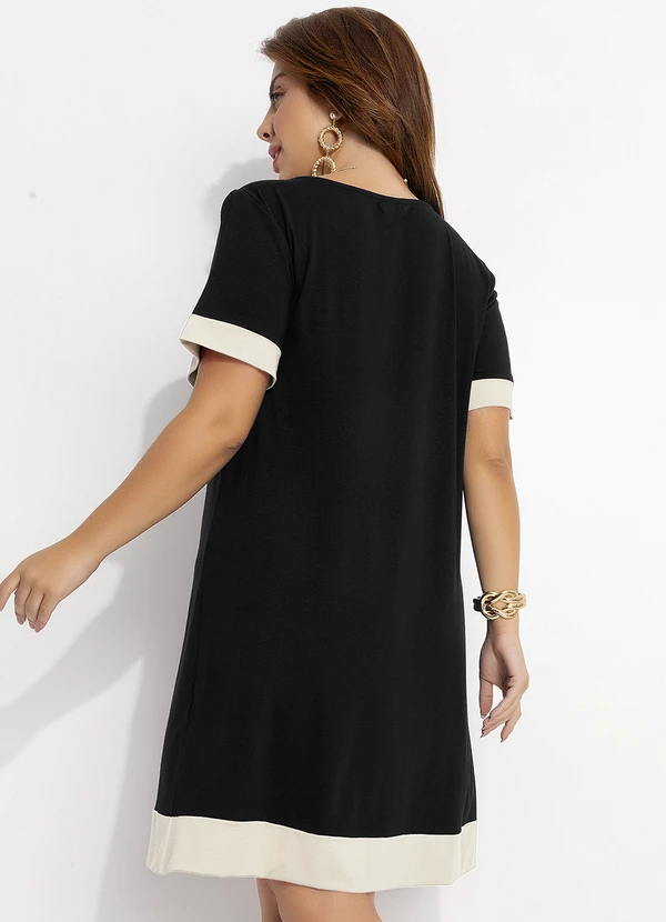 Quintess - Vestido Preto em Malha de Viscose 7