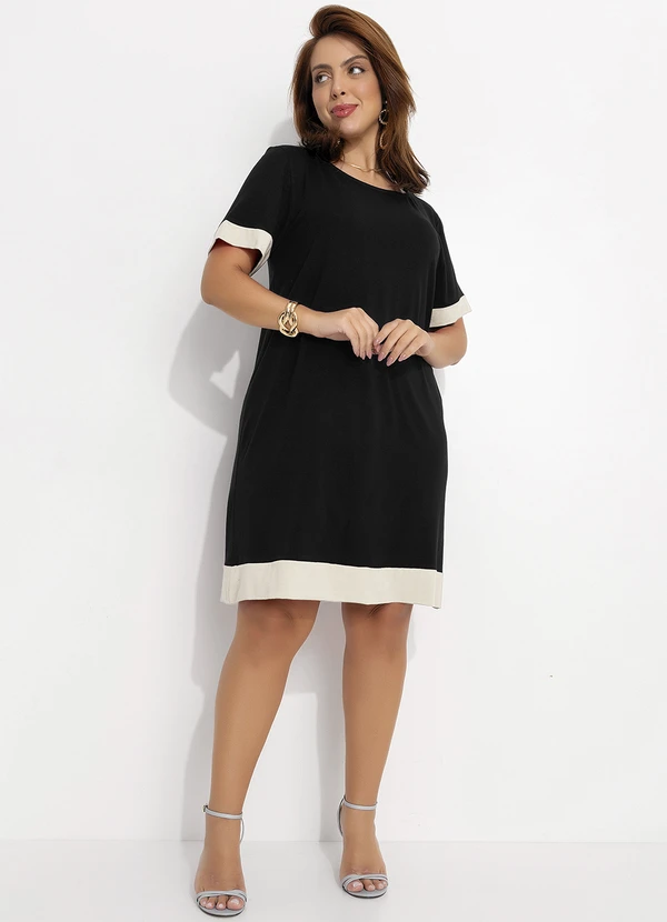 Quintess - Vestido Preto em Malha de Viscose 8