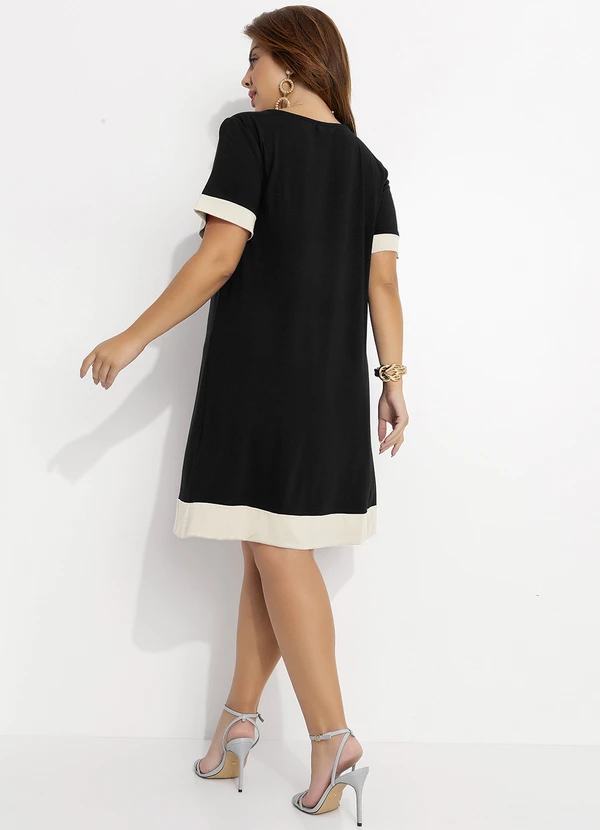 Quintess - Vestido Preto em Malha de Viscose 9