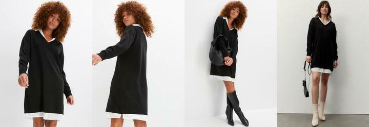 Vestido Preto em Malha Favo