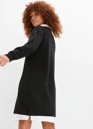 bonprix - Vestido Preto em Malha Favo - BONPRIX