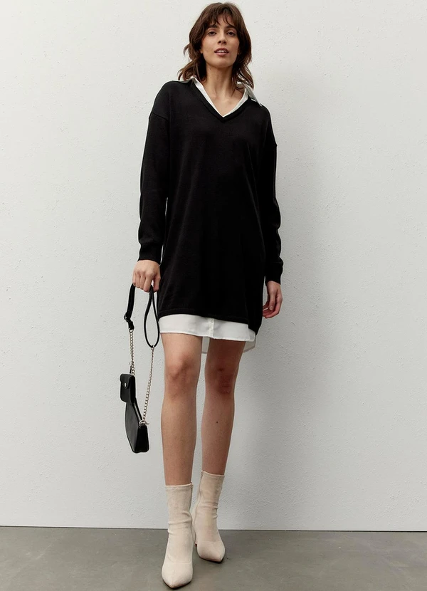 bonprix - Vestido Preto em Malha Favo 4