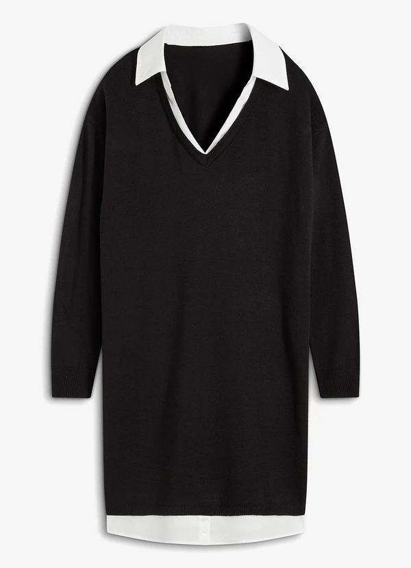 bonprix - Vestido Preto em Malha Favo 7