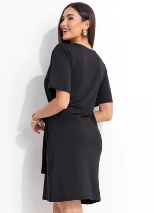 Quintess - Vestido Preto em Malha Fria - QUINTESS