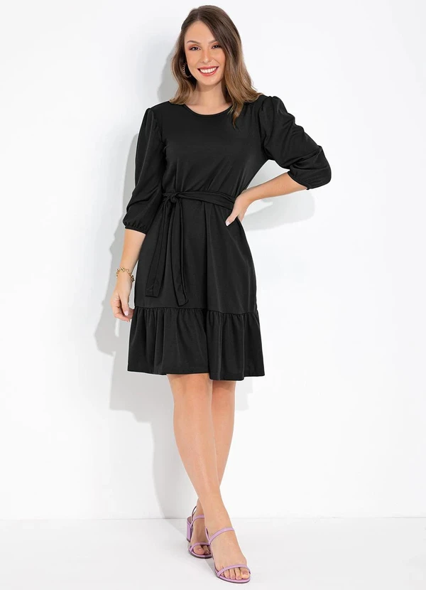 Moda Pop - Vestido Preto em Malha 7