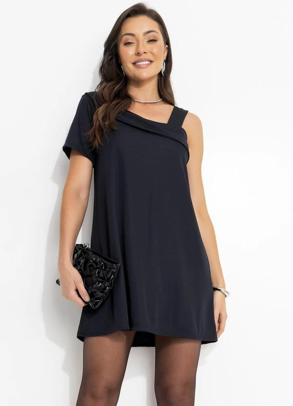 Moda Pop - Vestido Preto em Malha