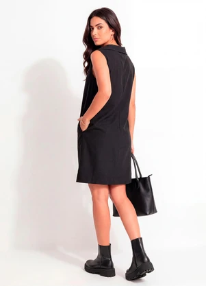 Quintess - Vestido Preto em Tecido de Nylon - QUINTESS