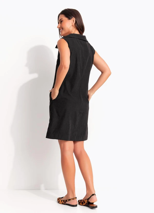 Quintess - Vestido Preto em Tecido de Nylon 3