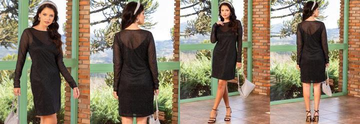 Vestido Preto em Tule