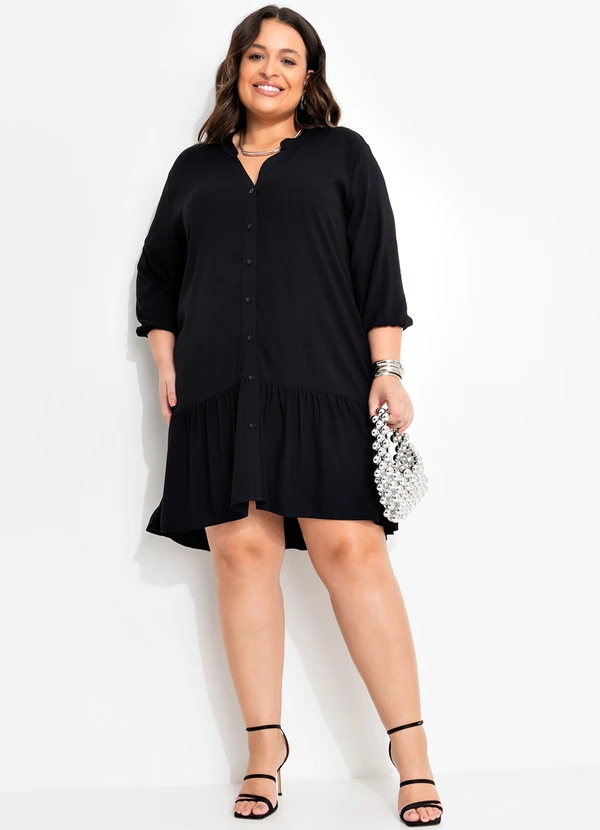 Quintess - Vestido Preto em Viscose Plana 2