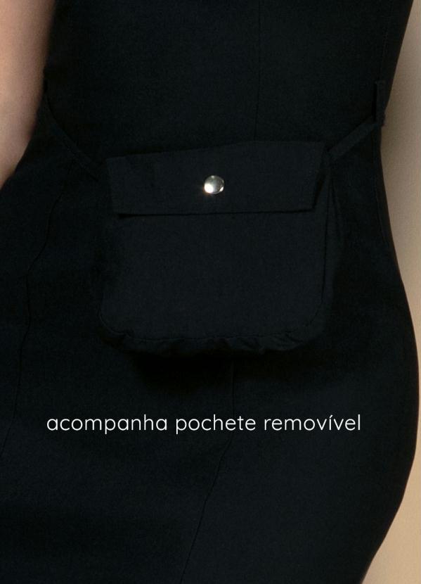 Quintess - Vestido Preto Justo Acompanha Pochete Removível 3