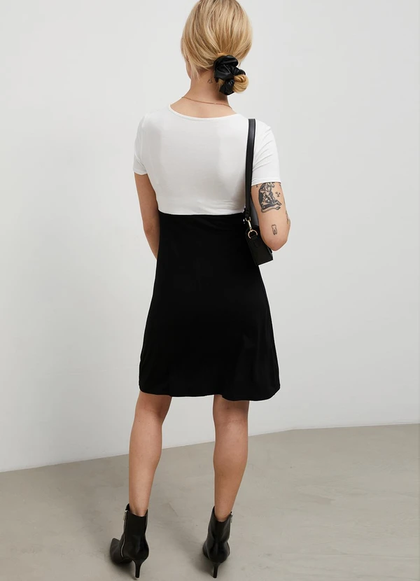 bonprix - Vestido Preto/Off em Malha de Viscose 4