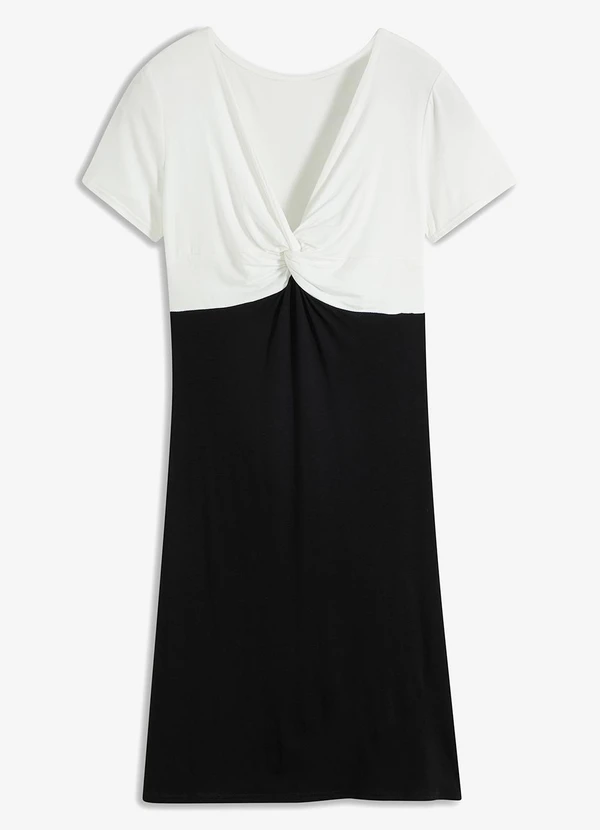 bonprix - Vestido Preto/Off em Malha de Viscose 6