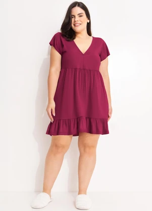 Moda Pop - Vestido Púrpura em Jersey Acetinado - MODA POP