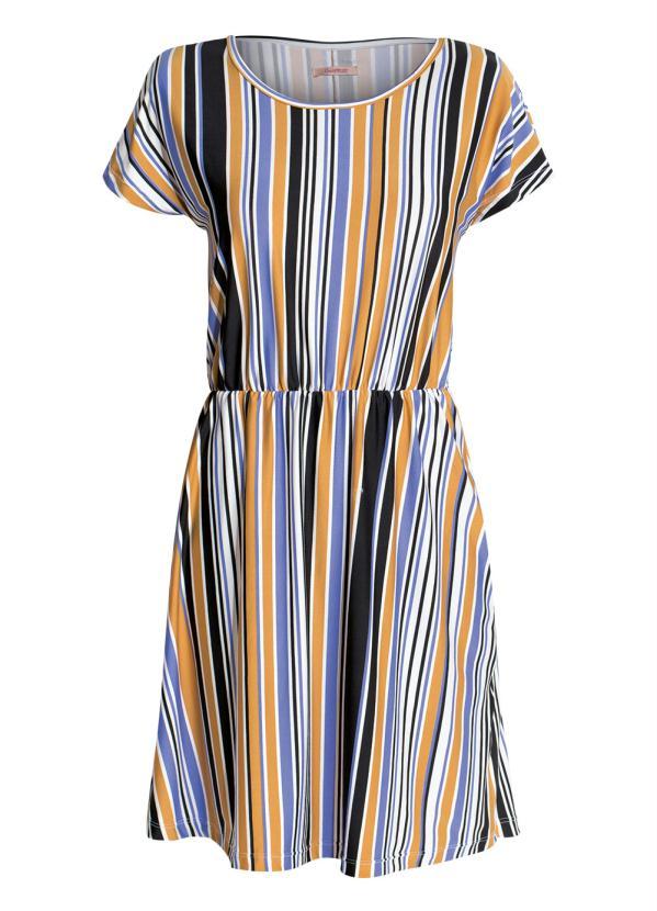 Quintess - Vestido Quintess Listrado Elástico na Cintura 5