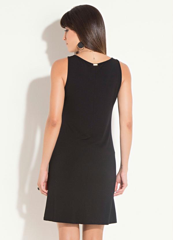 Quintess - Vestido Quintess Preto e Caramelo com Recorte 2