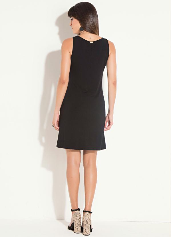 Quintess - Vestido Quintess Preto e Caramelo com Recorte 4