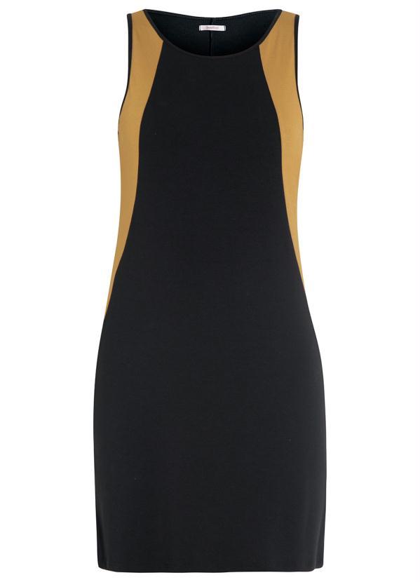 Quintess - Vestido Quintess Preto e Caramelo com Recorte 5