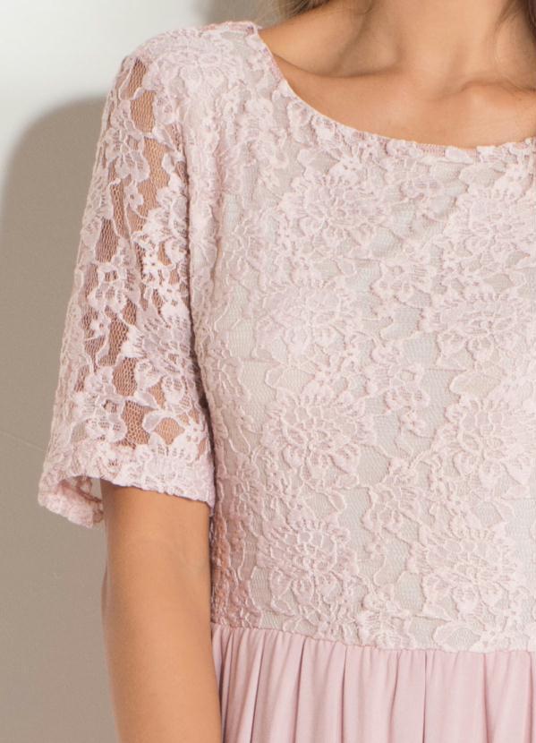 Quintess - Vestido Quintess Rosa Soltinho com Renda 3