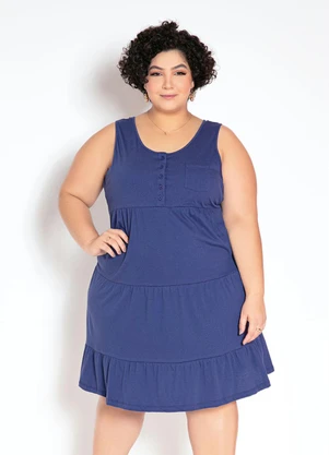 bonprix - Vestido Regata com Babados Azul - BONPRIX