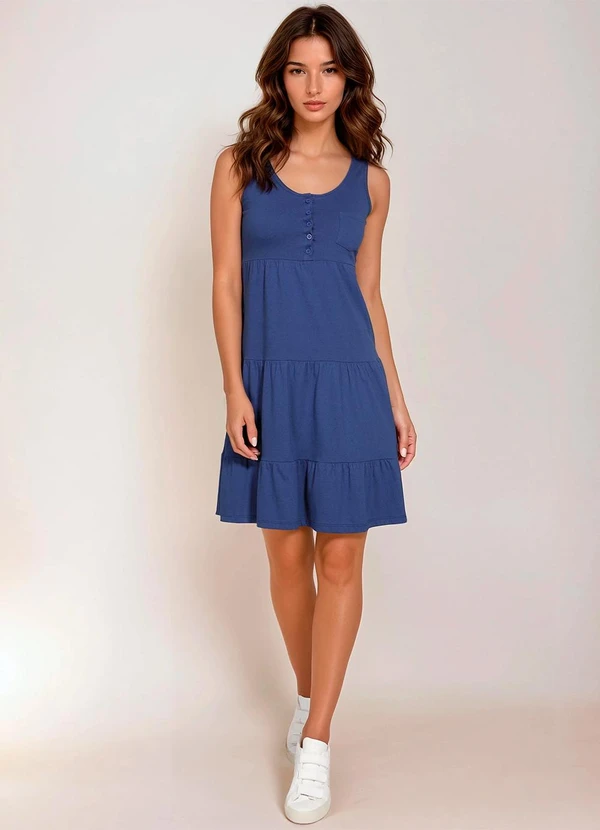 bonprix - Vestido Regata com Babados Azul 6
