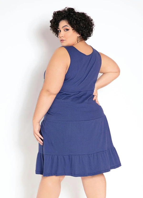 bonprix - Vestido Regata com Babados Azul 3