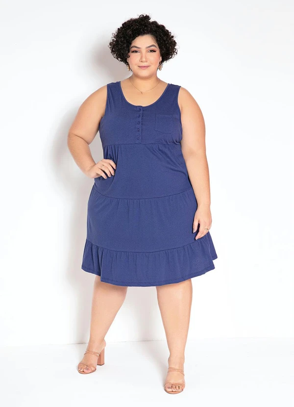 bonprix - Vestido Regata com Babados Azul 2