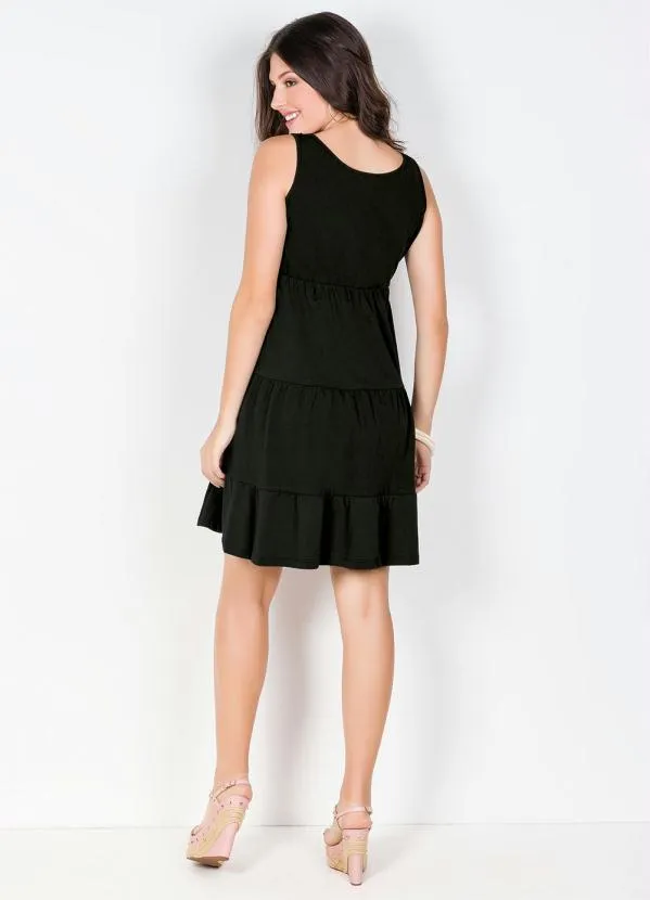 bonprix - Vestido Regata com Babados Preto 4