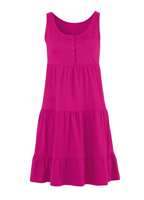 bonprix - Vestido Regata com Babados Rosa Pink 6