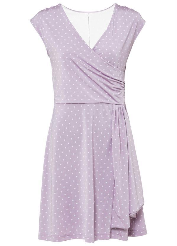 Queima Estoque - Vestido Regata com Decote Transpassado Poá Lilás 6