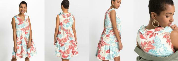 Vestido Regata com Gola Folhagem Branco