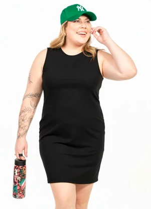 Cobertura - Vestido Regata Plus Preto - COBERTURA