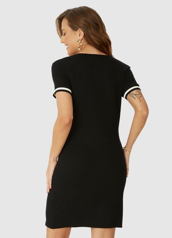 Malwee - Vestido Reto Canelado Preto 2