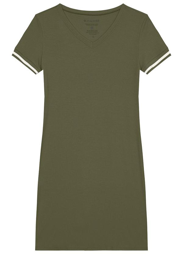 Malwee - Vestido Reto Canelado Verde Militar 2