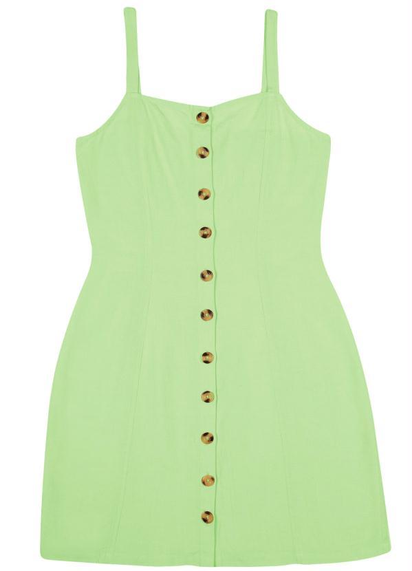 Enfim - Vestido Reto com Linho Verde 3