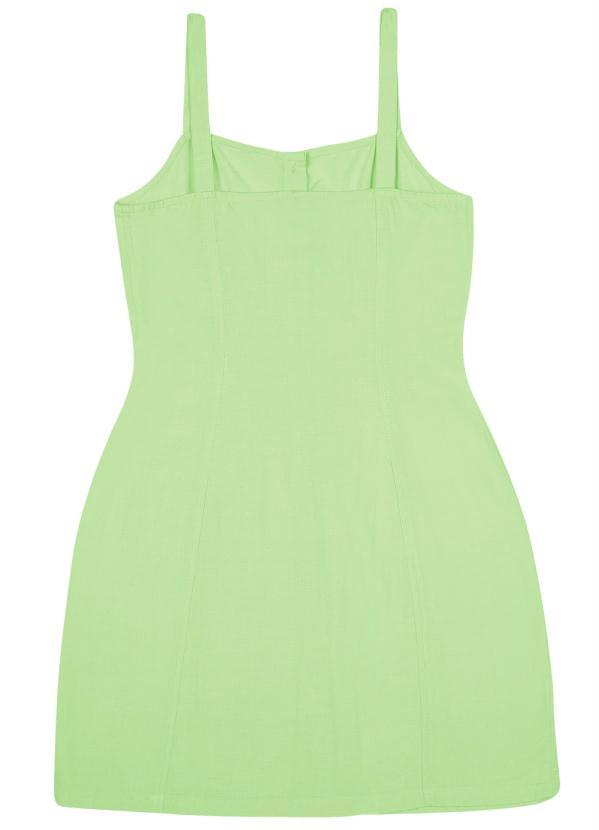 Enfim - Vestido Reto com Linho Verde 4