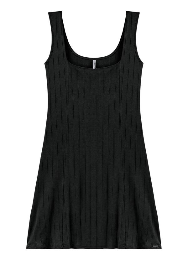 Outlet - Vestido Ribana Regata Adulto Feminino Preto