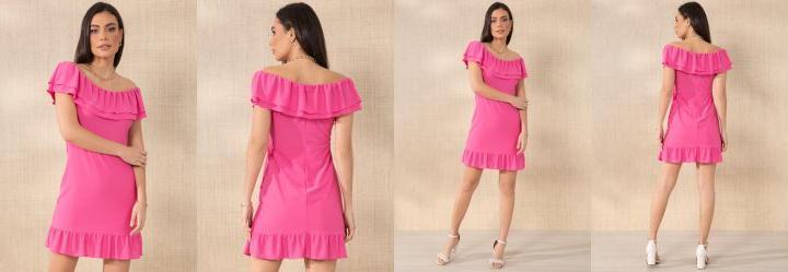 Vestido Rosa com Babados