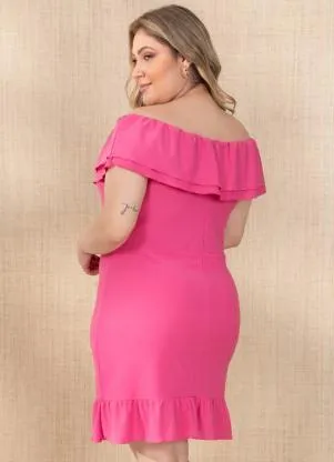 Quintess - Vestido Rosa com Babados - QUINTESS