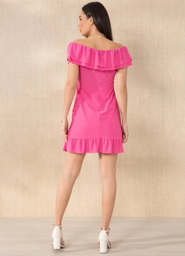 Quintess - Vestido Rosa com Babados 8