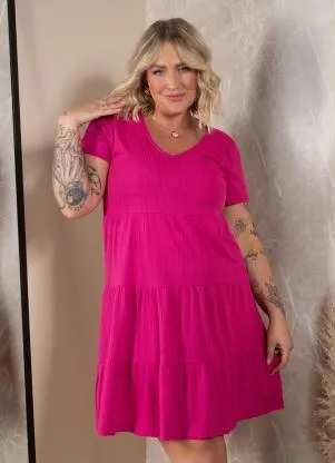 Quintess - Vestido Rosa com Camadas - QUINTESS