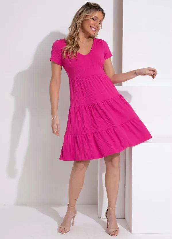 Quintess - Vestido Rosa com Camadas 3