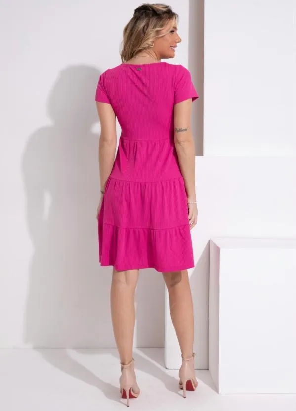 Quintess - Vestido Rosa com Camadas 4