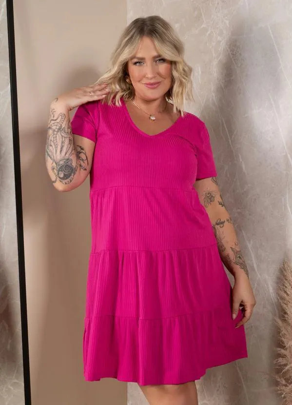 Quintess - Vestido Rosa com Camadas 6