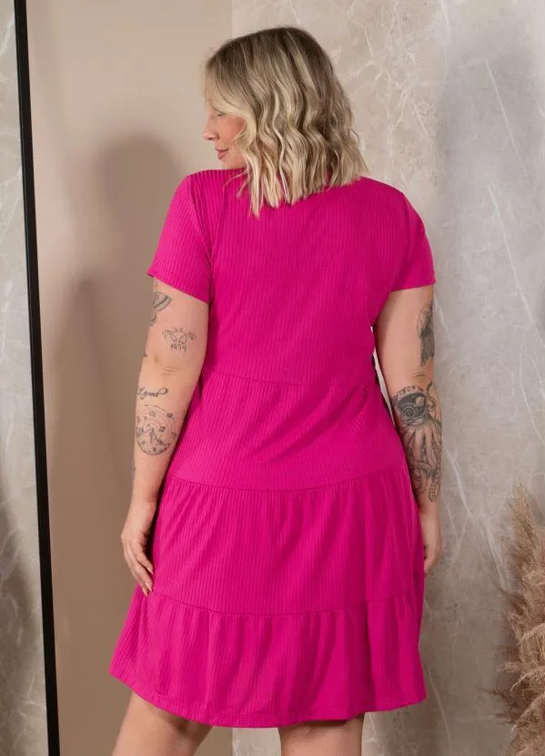 Quintess - Vestido Rosa com Camadas 7