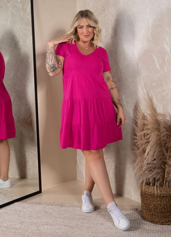 Quintess - Vestido Rosa com Camadas 8